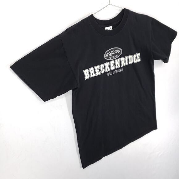 Breckenridge Colorado T Shirt Mens Medium Black Elevation 9600 FT Mountain Tee - Picture 4 of 8